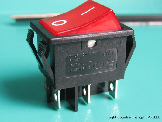 Interruptor de eje de balancín de la marca R5-15 de Taiwán de la buena calidad, 32*25m m, lámpara ENCENDIDO-APAGADO, roja, 16A 250V