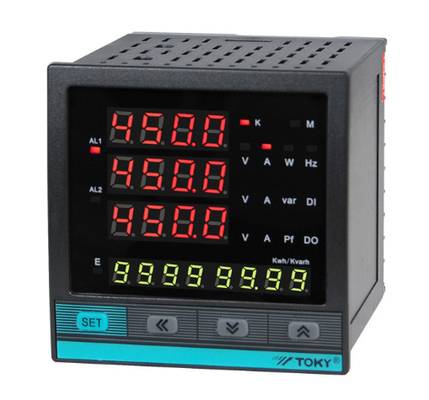 El LCD exhibe 3 protocolo del metro de poder de la fase RS485 Modbus RTU