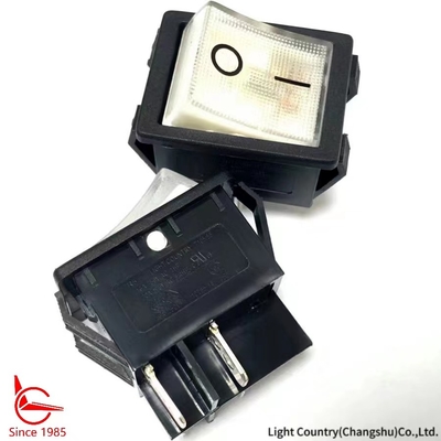 Interruptor de rocker de buena calidad de color blanco iluminado ON OFF para enchufe, 32*25mm, VDE/TUV/UL