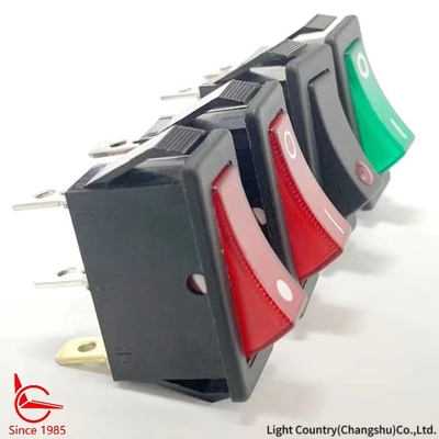 Conmutador de rocker R4 ON-OFF de buena calidad con luz roja 33 * 15mm 16A 250V UL VDE