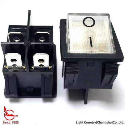 Interruptor de rocker de buena calidad de color blanco iluminado ON OFF para enchufe, 32*25mm, VDE/TUV/UL