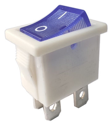 Interruptor roquero iluminado de color naranja azul rojo