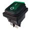 Interruptor de eje de balancín iluminado verde de alta calidad R5, 32*25m m, 20A 125V, ENCENDIDO-APAGADO, 10.000 ciclos