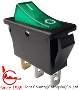 LC R4 Rocker Switch ON-OFF 33*15mm Verde Iluminado 16A 250V UL VDE