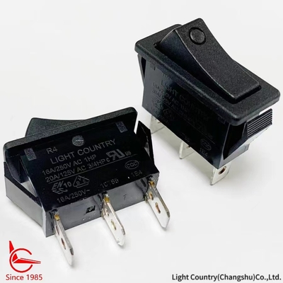Taiwán Light Country R4 Negro con interruptor de rocker encendido y apagado 33 * 15mm 16A 250V